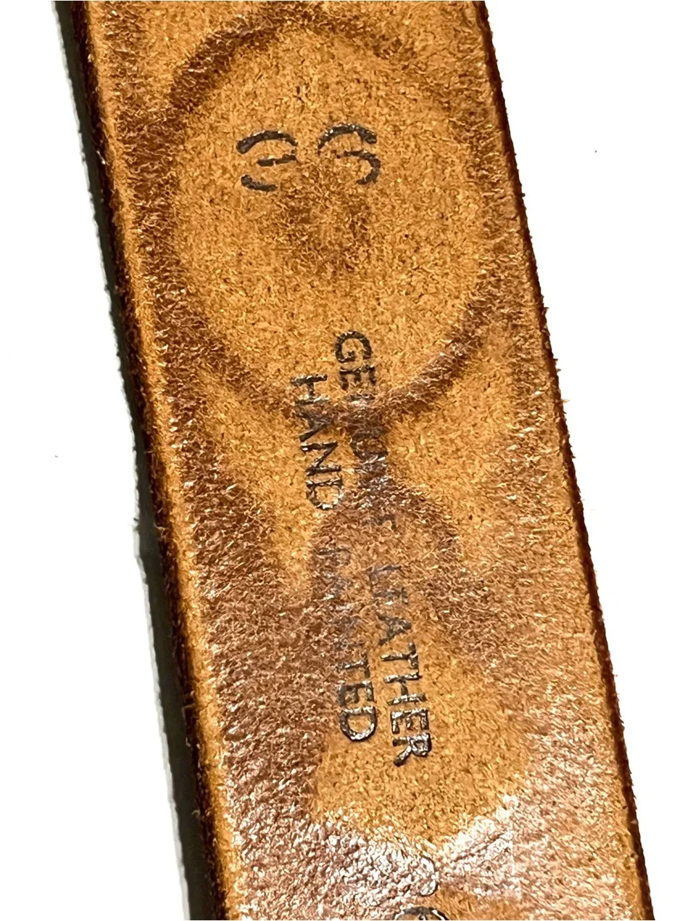 Sears Brown Vintage 70s Tooled Leather Belt with Turquoise Accent - Picture 7 of 8